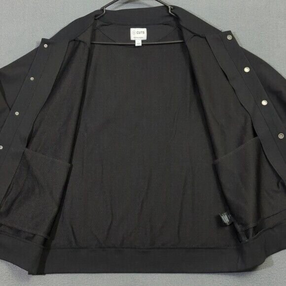 Cuts Clothing Men's L Black Hyperloop Bomber Snap Button The Friday Project - Picture 7 of 12